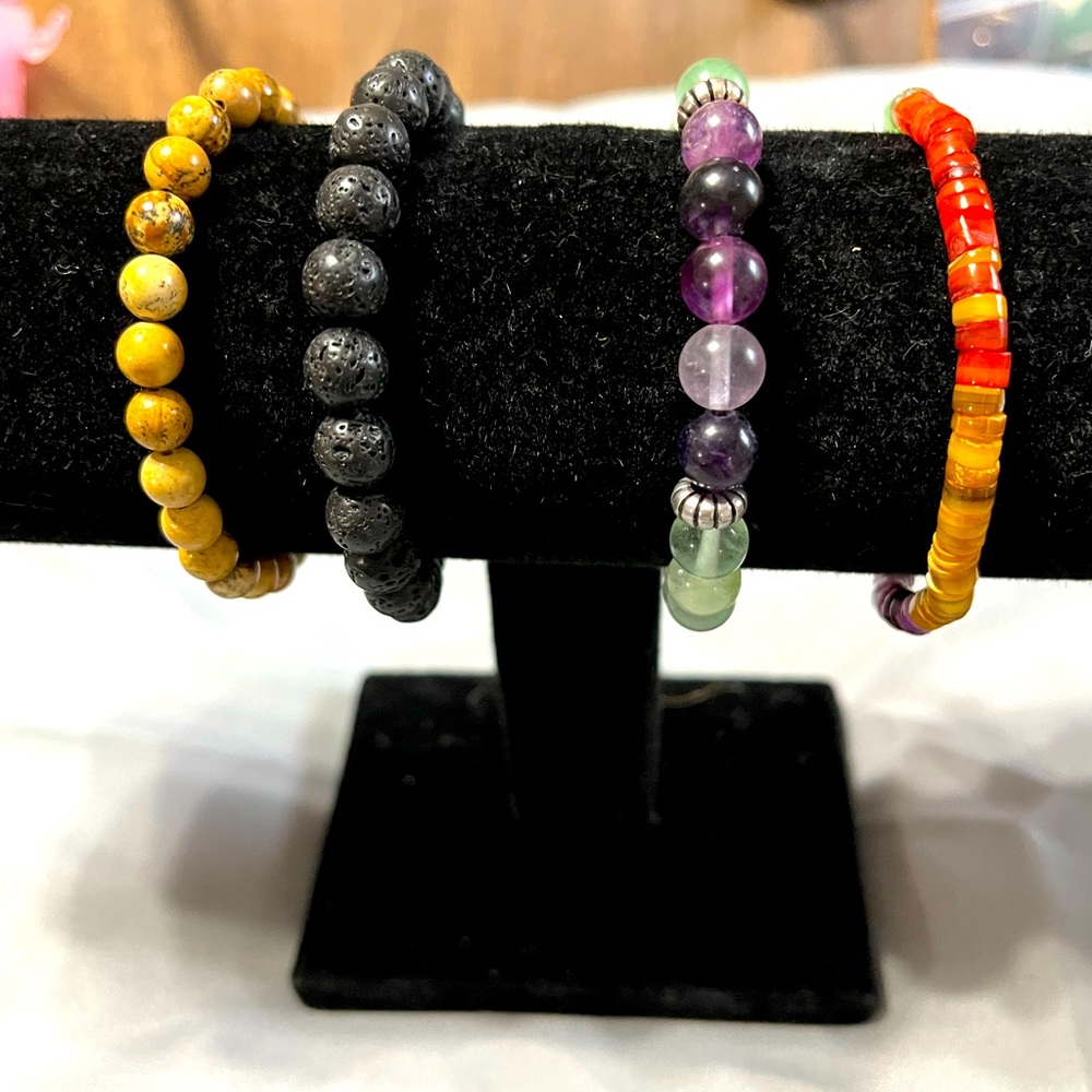 Natural stone and lava bracelets (4)